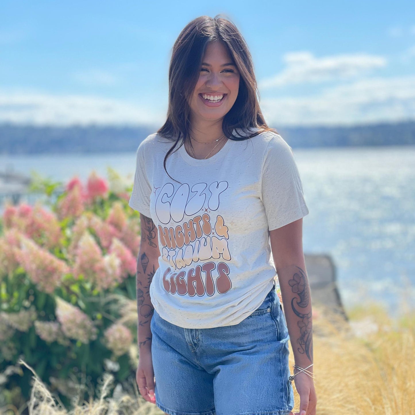 Cozy Nights & Stadium Lights Tee, Football Lover Shirt, Fall Sports Tee, Game Day Shirt