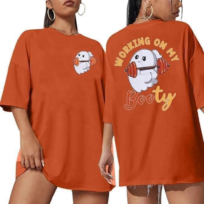 Working On My Boo-ty Ghost Tee – Fun Halloween Workout Shirt