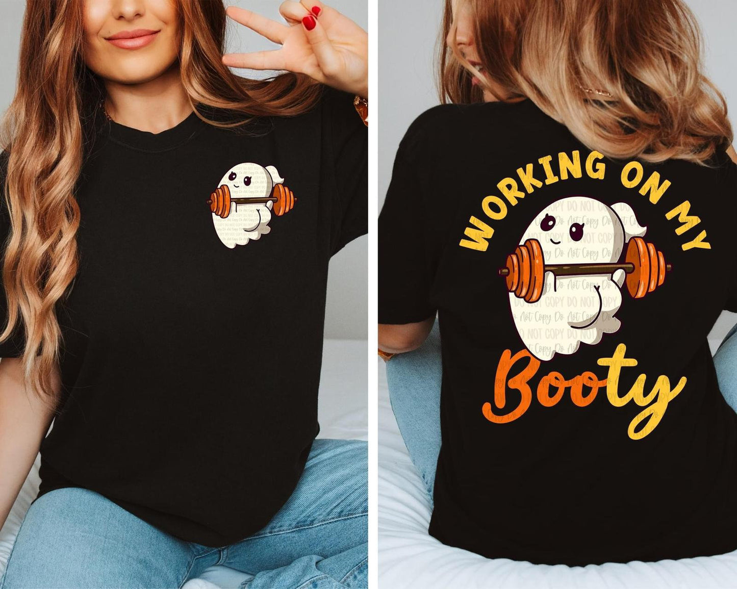 Working On My Boo-ty Ghost Tee – Fun Halloween Workout Shirt