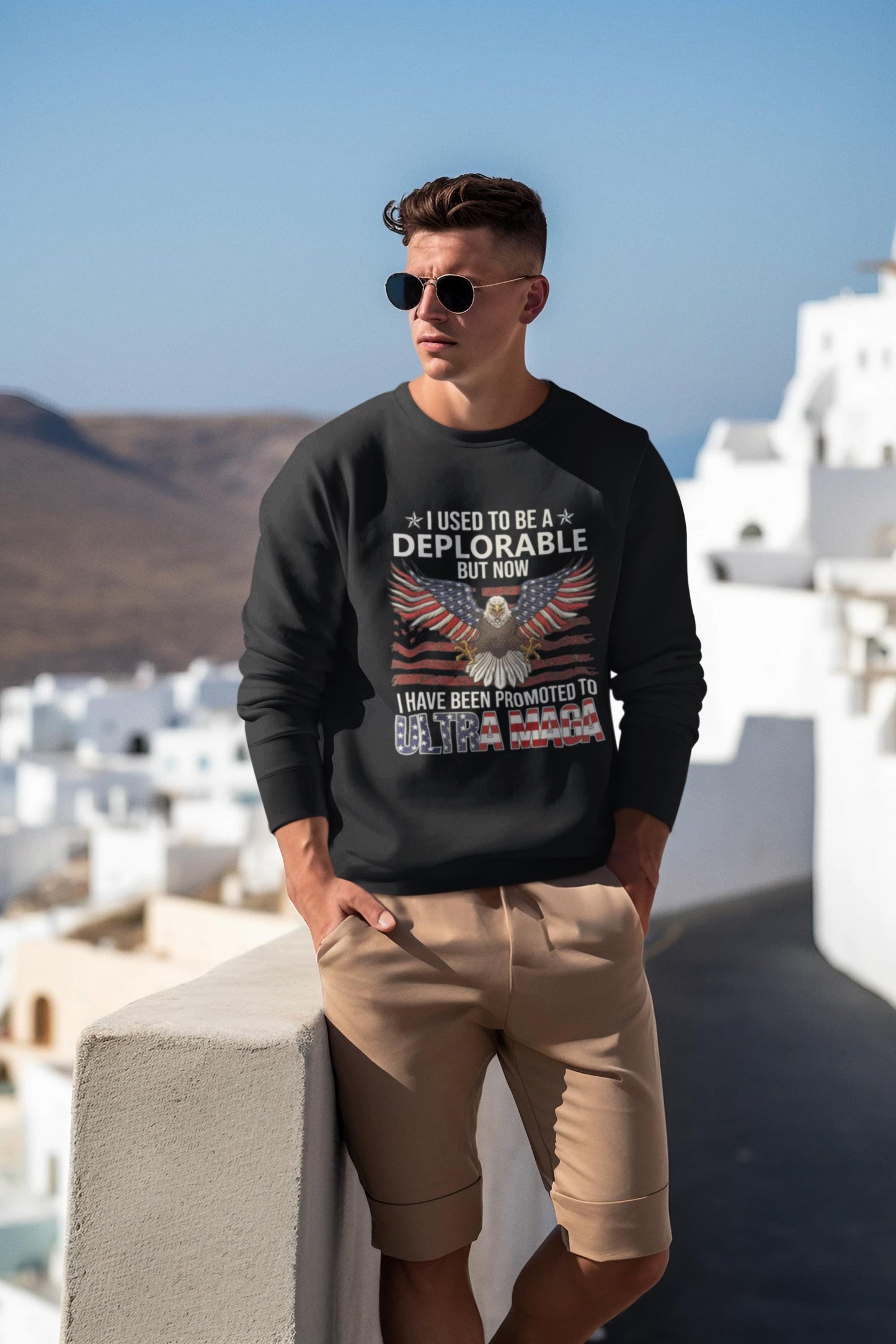 Ultra MAGA Bald Eagle Graphic Shirt – Patriotic "Promoted to Ultra MAGA" Tee, Hoodie, or Sweatshirt
