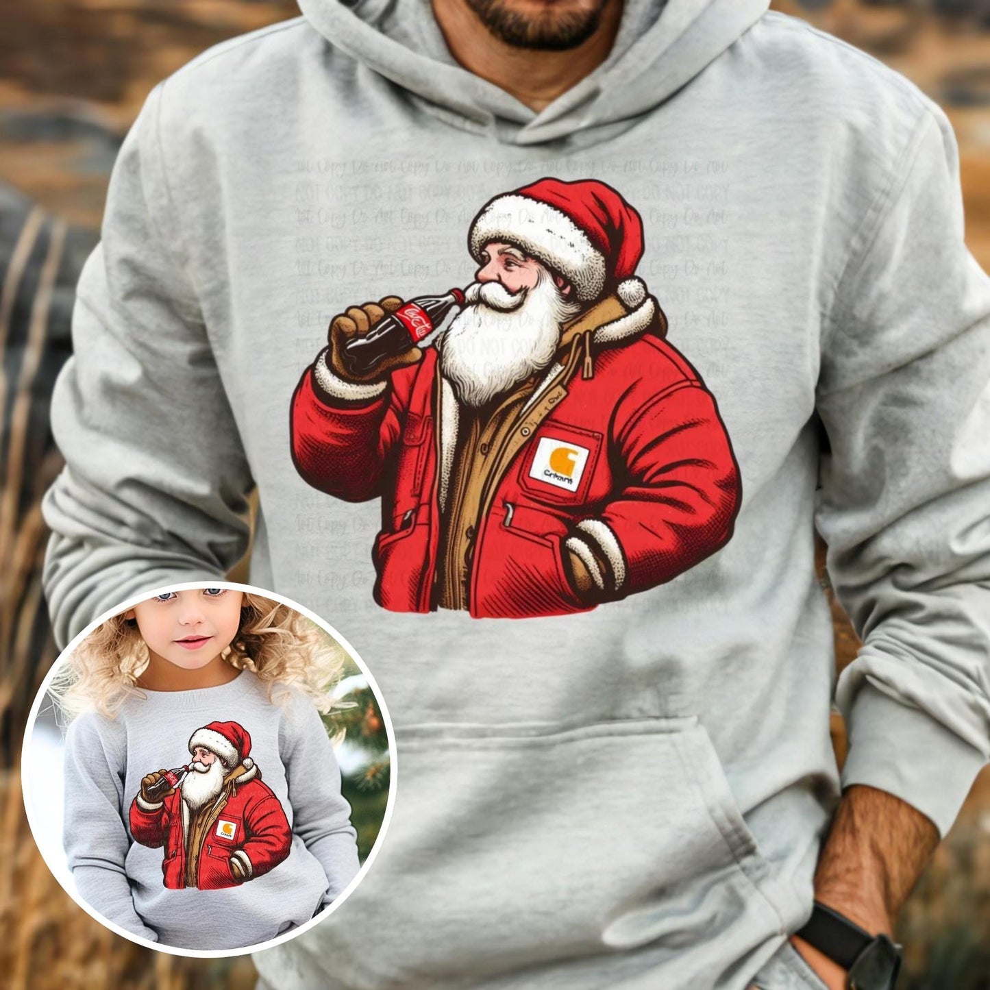 Kids Unisex Santa Drinking Soda Graphic T-Shirt, Sweatshirt, or Hoodie – Classic Christmas Holiday Design for All Ages