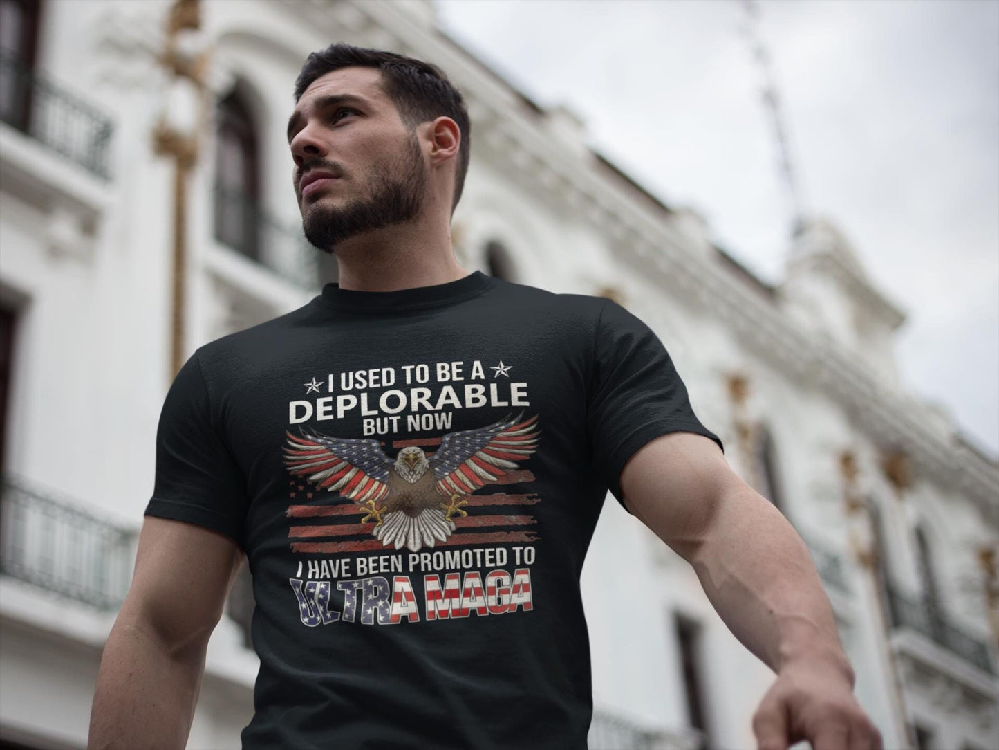 Ultra MAGA Bald Eagle Graphic Shirt – Patriotic "Promoted to Ultra MAGA" Tee, Hoodie, or Sweatshirt