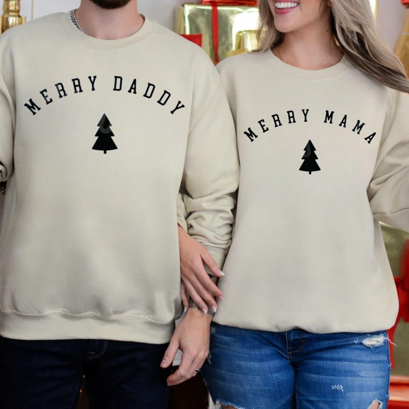 Merry Daddy Matching Christmas Shirts β Holiday T-Shirt, Sweatshirt, or Hoodie Set for Parents