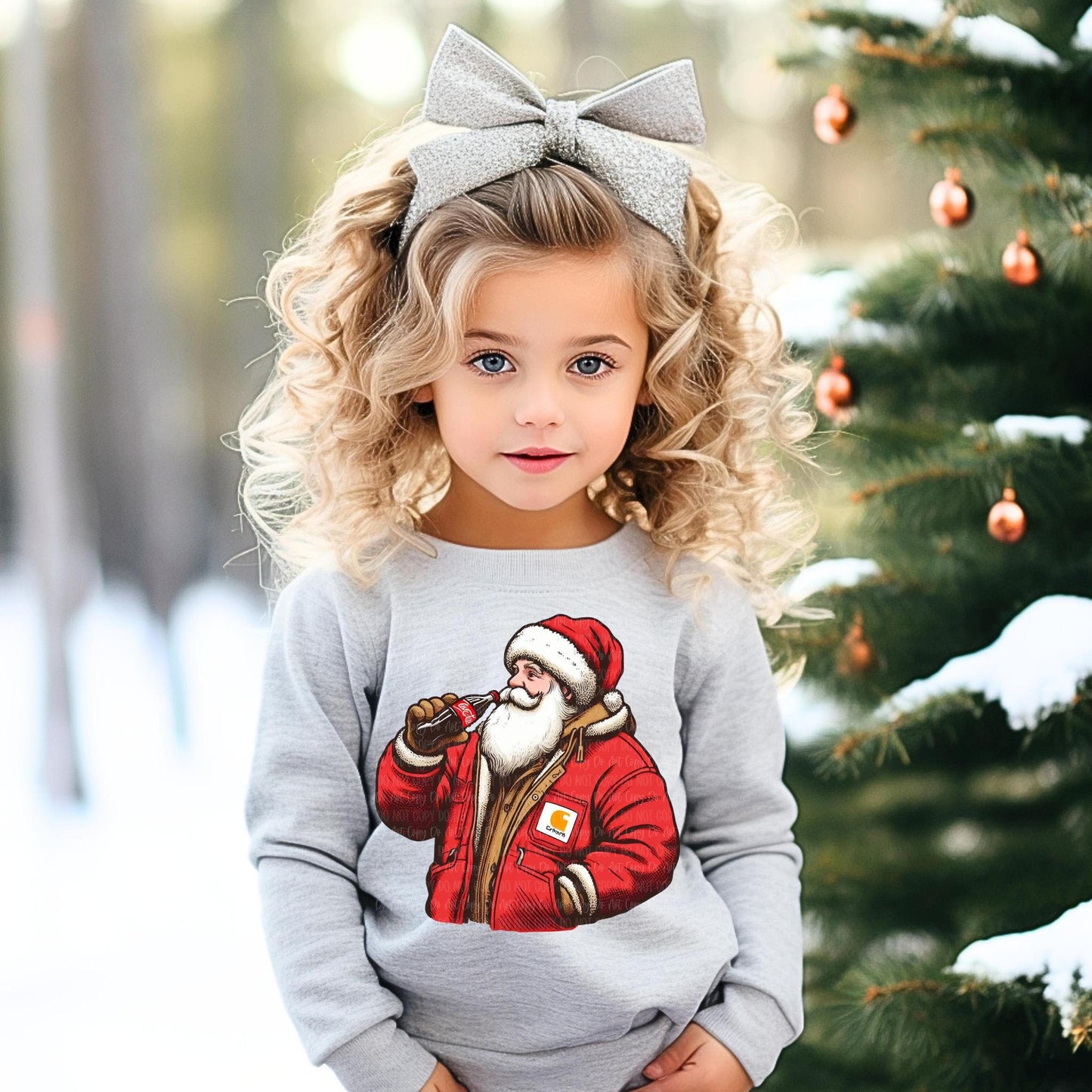 Kids Unisex Santa Drinking Soda Graphic T-Shirt, Sweatshirt, or Hoodie – Classic Christmas Holiday Design for All Ages