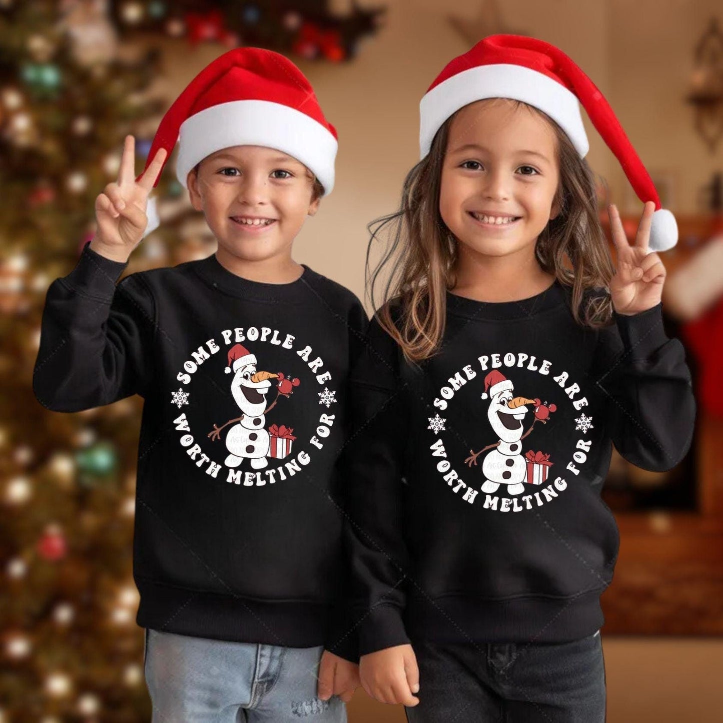 Kids Unisex Olaf Some People Are Worth Melting Shirt, Hoodie, or Sweatshirt – Cute Winter-Inspired Graphic Design