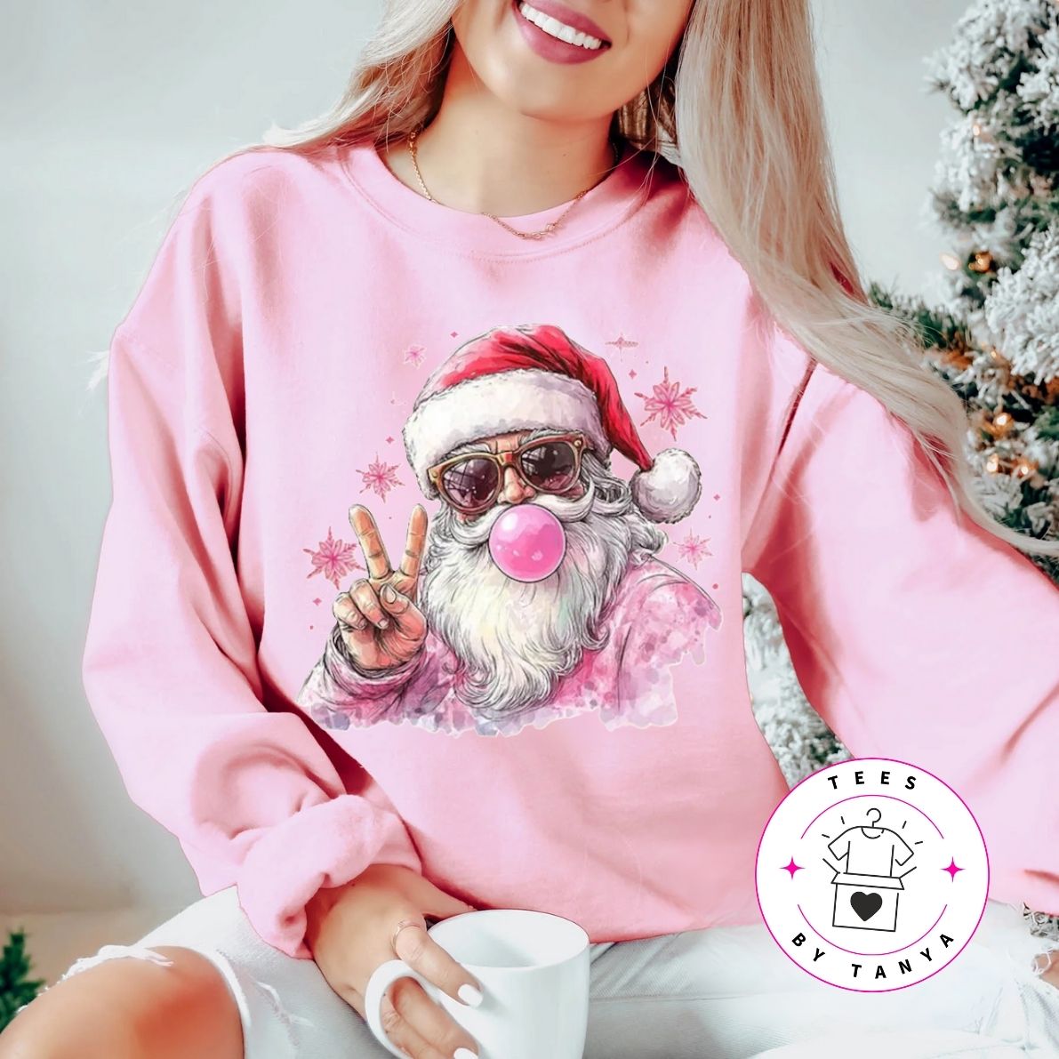 Cool Santa Peace Sign Shirt