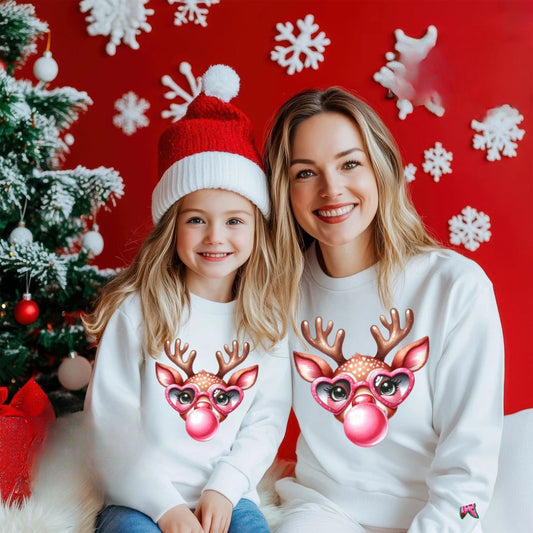 Adult Reindeer Bubble Gum Matching Shirt