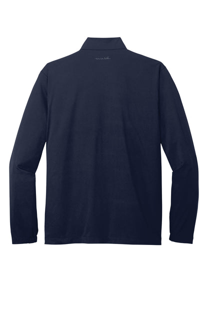 TravisMathew Surfside Full-Zip Jacket in Vintage Indigo/ Black, back flat
