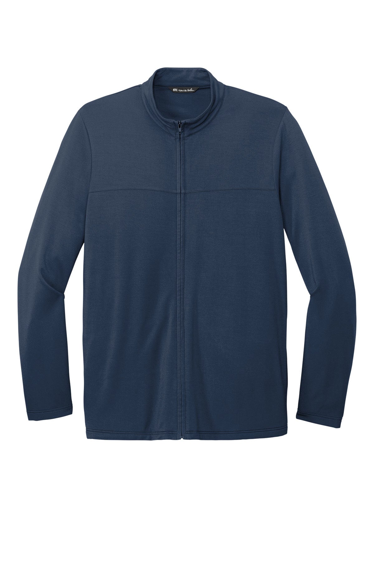 TravisMathew Newport Full-Zip Fleece in Blue Nights, front flat
