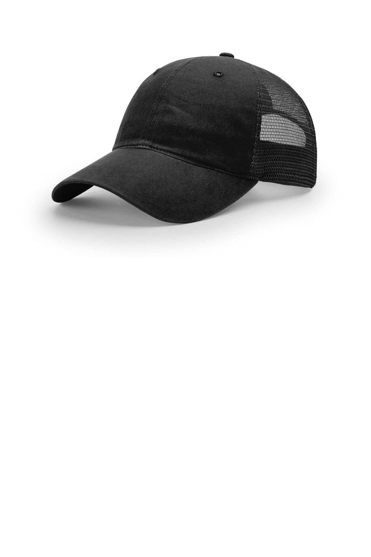 Richardson Garment Washed Trucker - Black - front