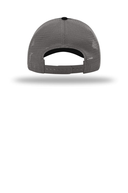 Richardson Garment Washed Trucker - Black/ Charcoal - flat back