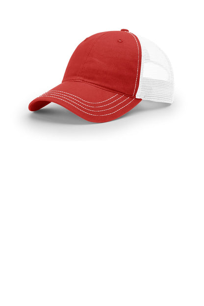 Richardson Garment Washed Trucker - Red/ White - front