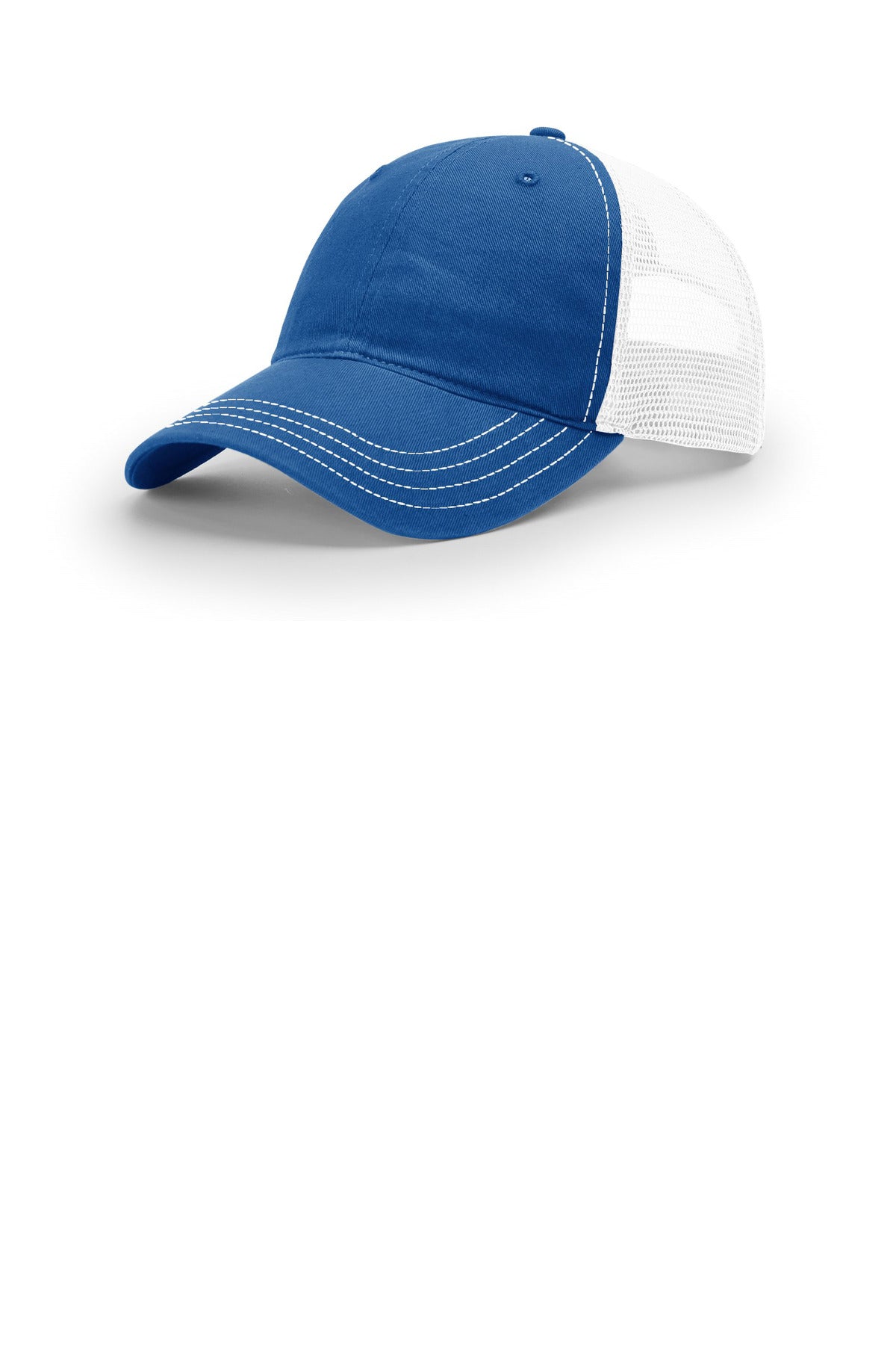 Richardson Garment Washed Trucker - Royal/ White - front