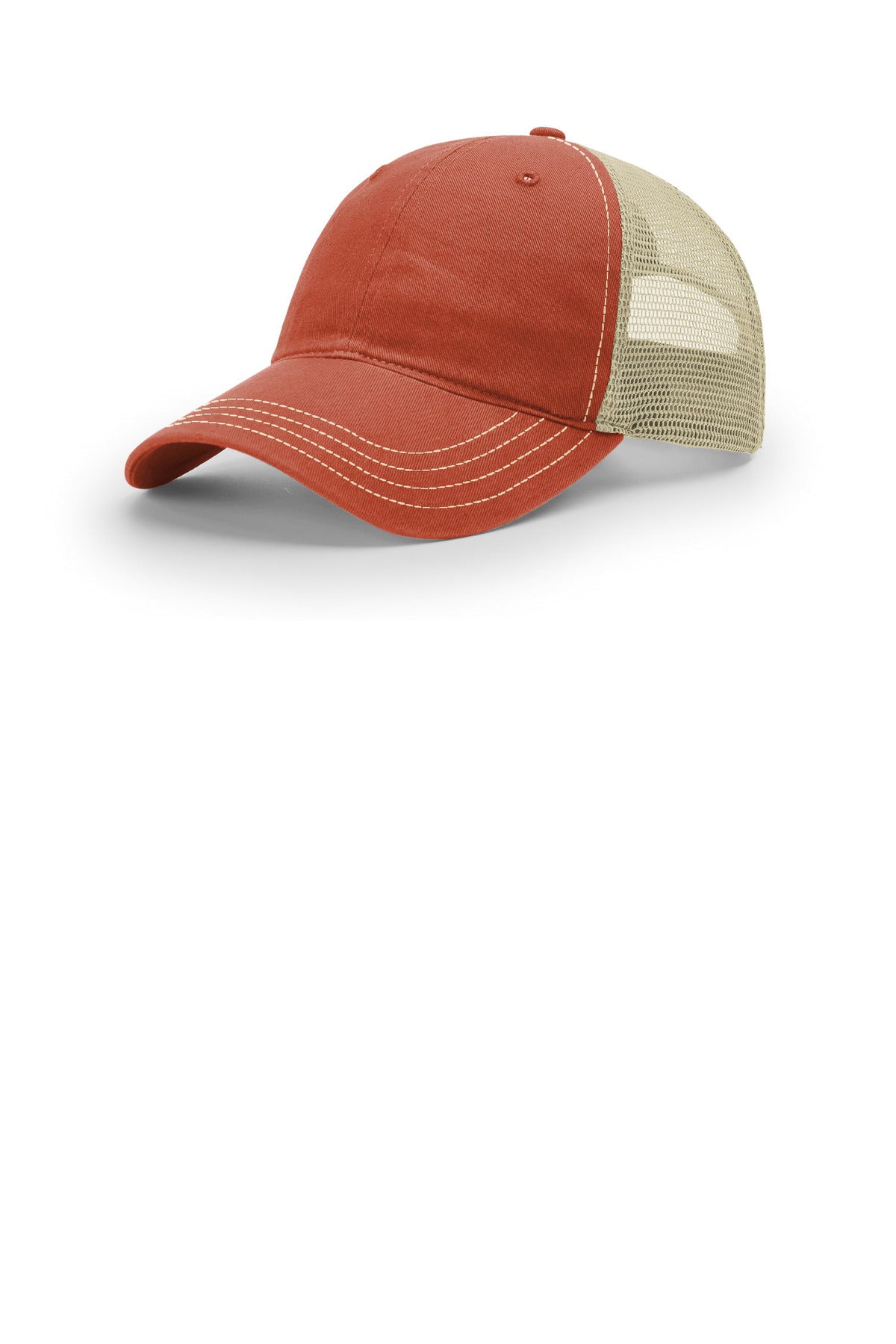Richardson Garment Washed Trucker - T Orange/ Khaki - front