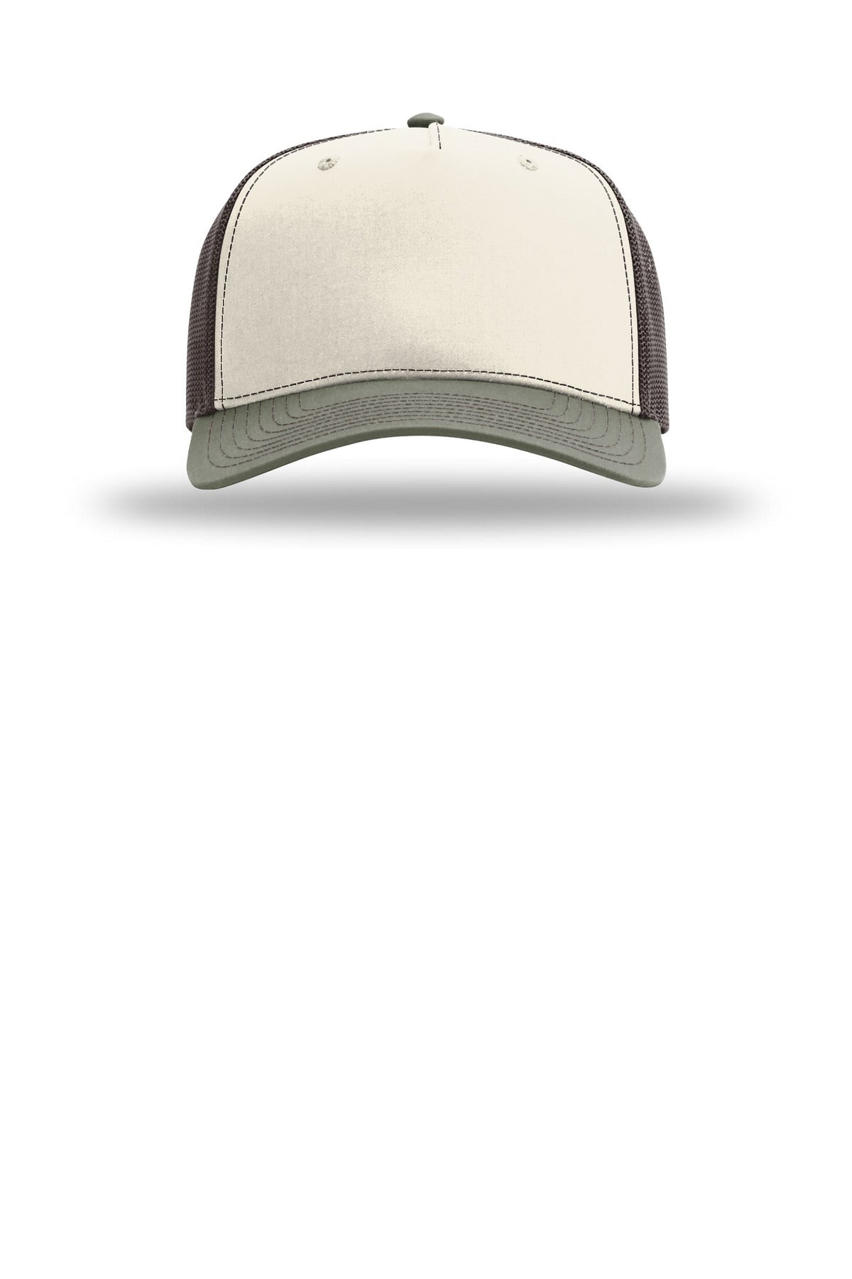 Richardson Five-Panel Champ Trucker - Birch/ Brown/ Loden - flat front