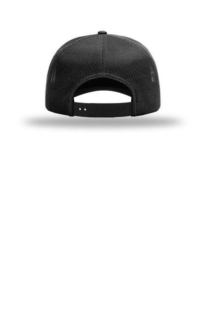 Richardson Five-Panel Champ Trucker - Black - flat back