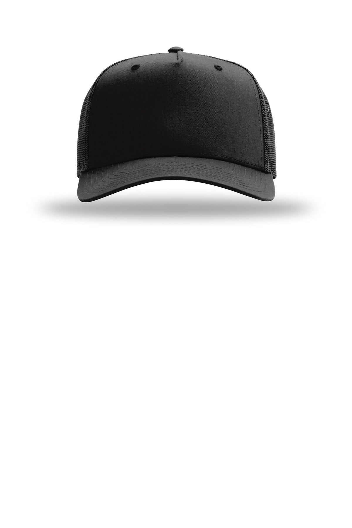 Richardson Five-Panel Champ Trucker - Black - flat front