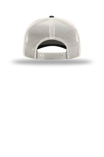 Richardson Five-Panel Champ Trucker - Black/ Birch - flat back