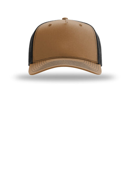 Richardson Five-Panel Champ Trucker - Caramel/ Black - flat front