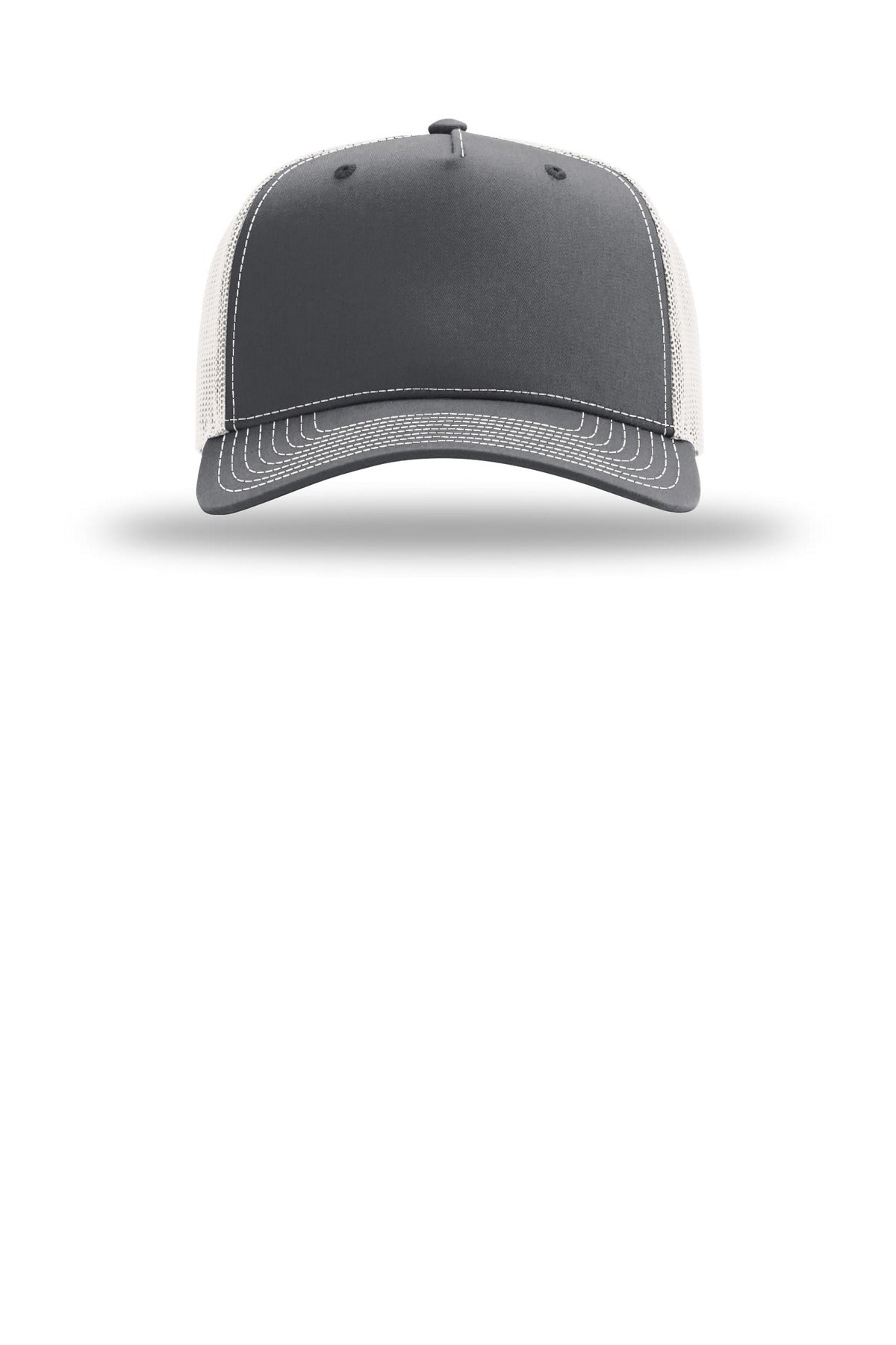 Richardson Five-Panel Champ Trucker - Charcoal/ Ice Grey - flat front