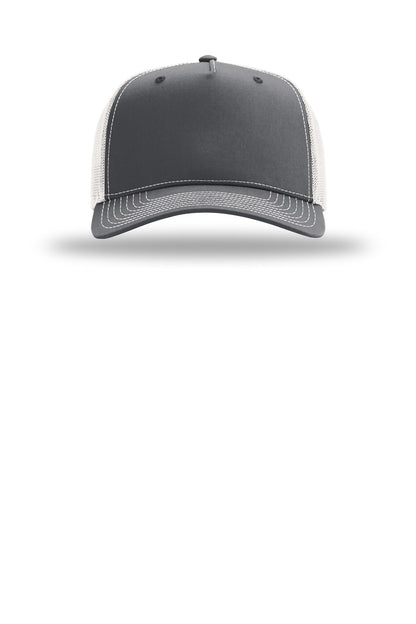 Richardson Five-Panel Champ Trucker - Charcoal/ Ice Grey - flat front