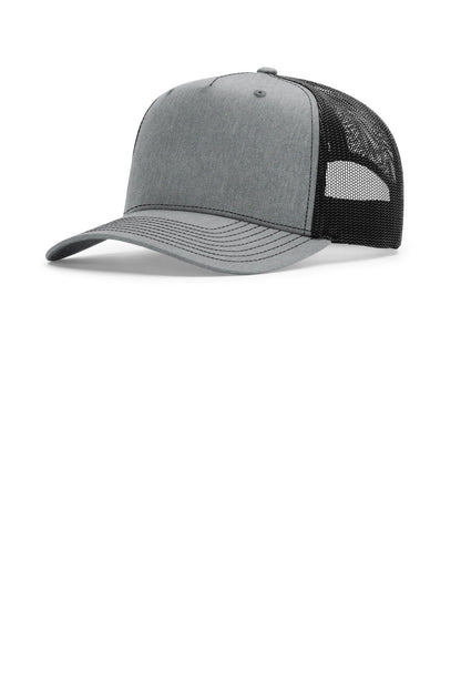 Richardson Five-Panel Champ Trucker - Heather Grey/ Black - front