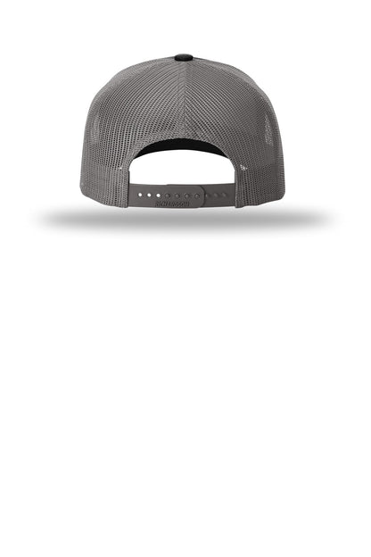 Richardson Five-Panel with Rope - Black/ Charcoal/ Charcoal - flat back
