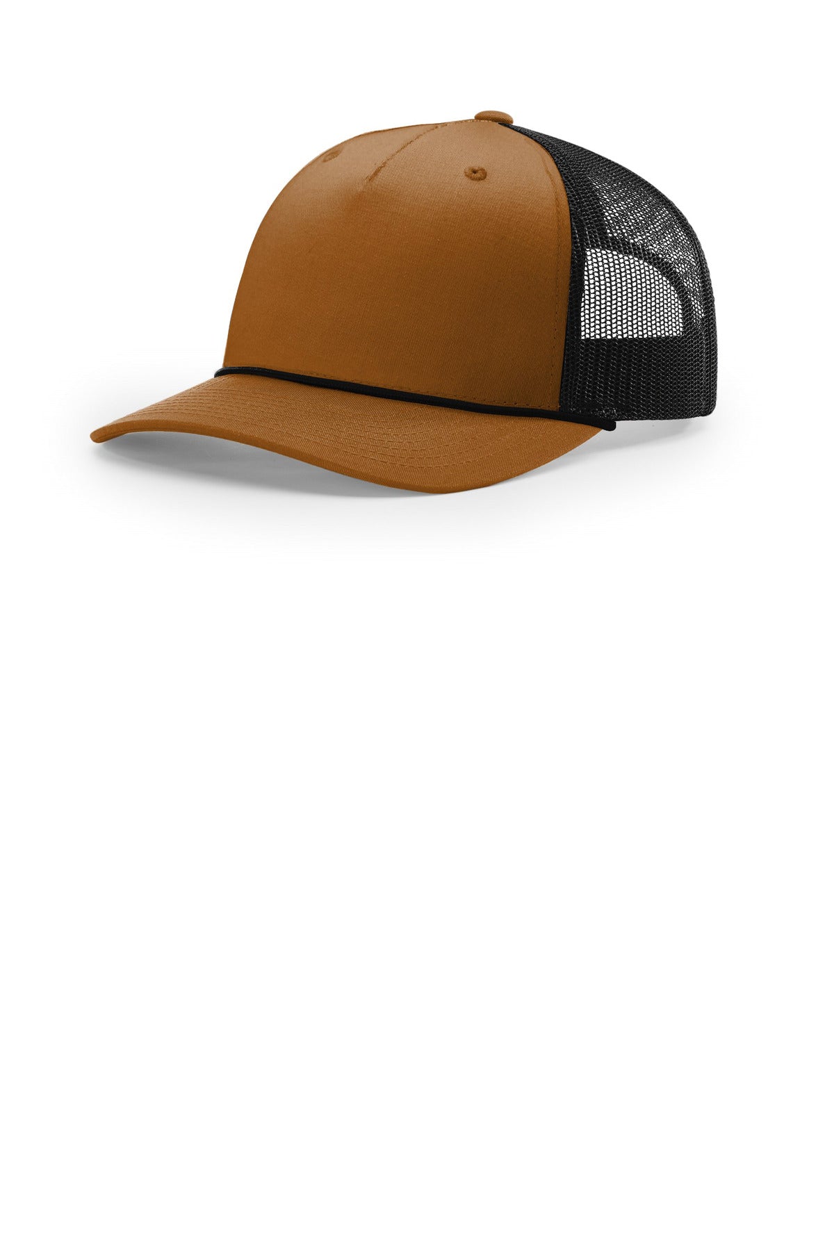 Richardson Five-Panel with Rope - Caramel/ Black/ Black - front