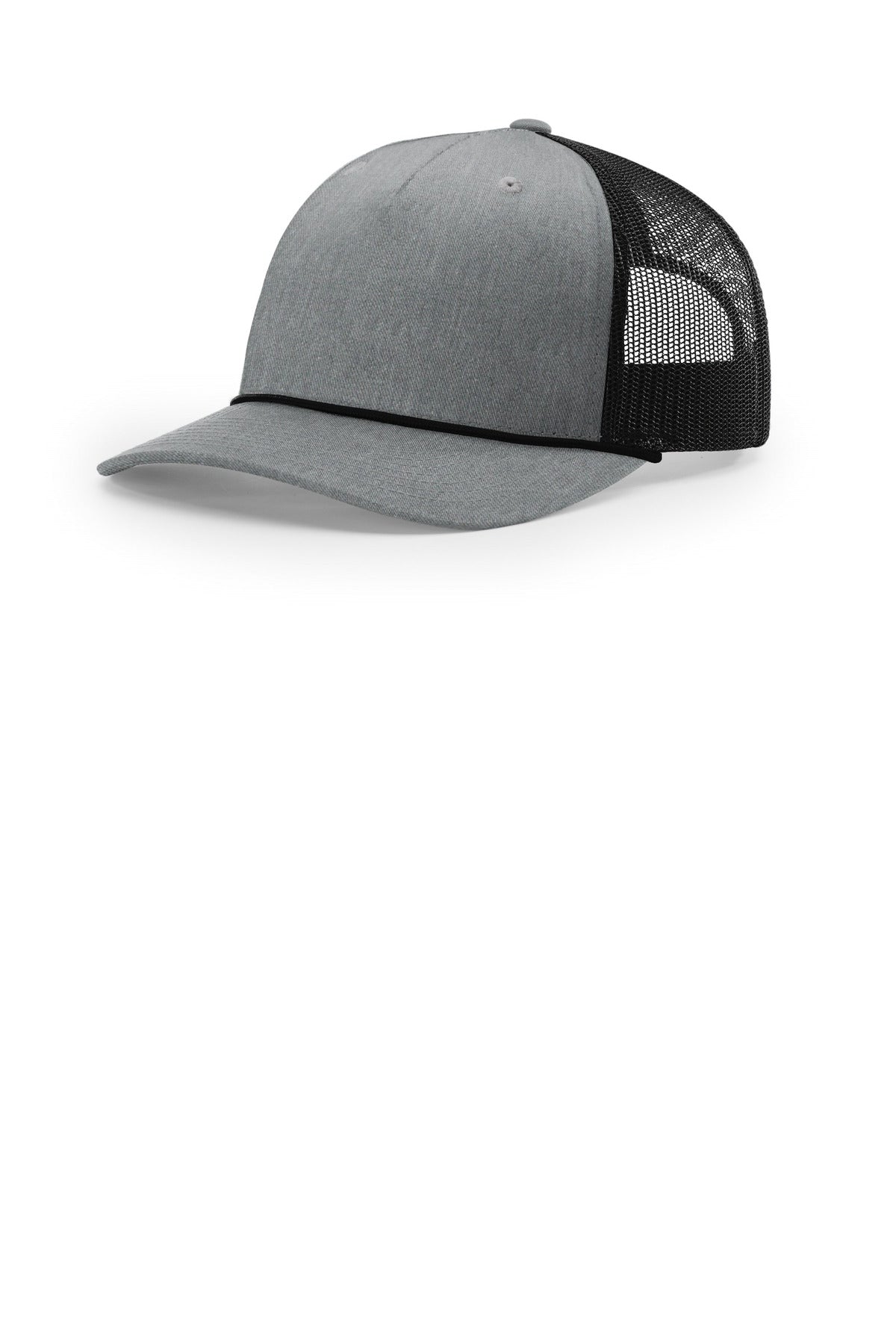 Richardson Five-Panel with Rope - Heather Grey/ Black/ Black - front