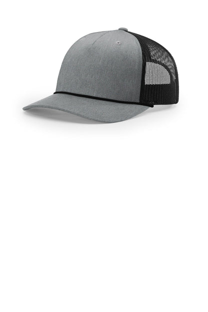 Richardson Five-Panel with Rope - Heather Grey/ Black/ Black - front