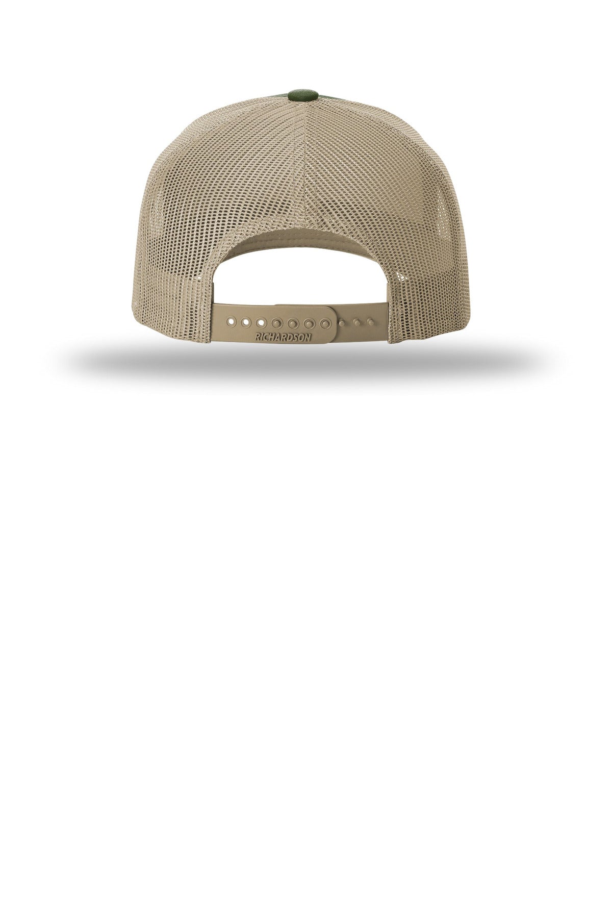 Richardson Five-Panel Trucker - Army Olive/ Tan - flat back