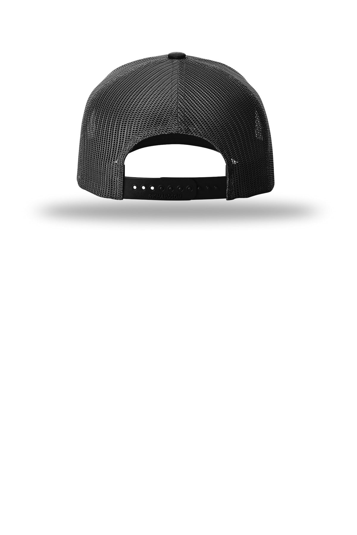 Richardson Five-Panel Trucker - Black - flat back