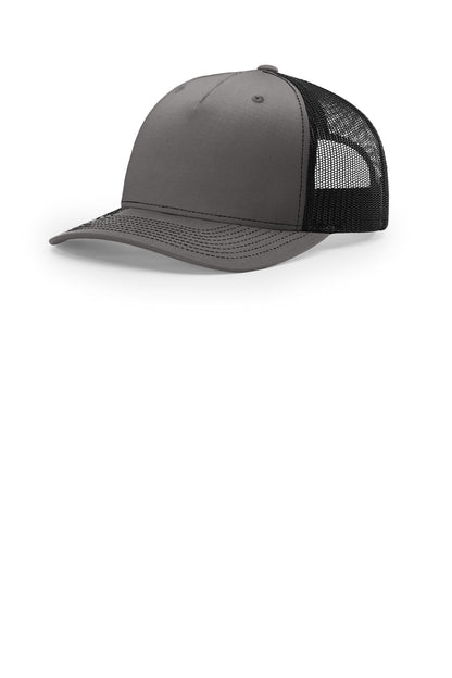 Richardson Five-Panel Trucker - Charcoal/ Black - front