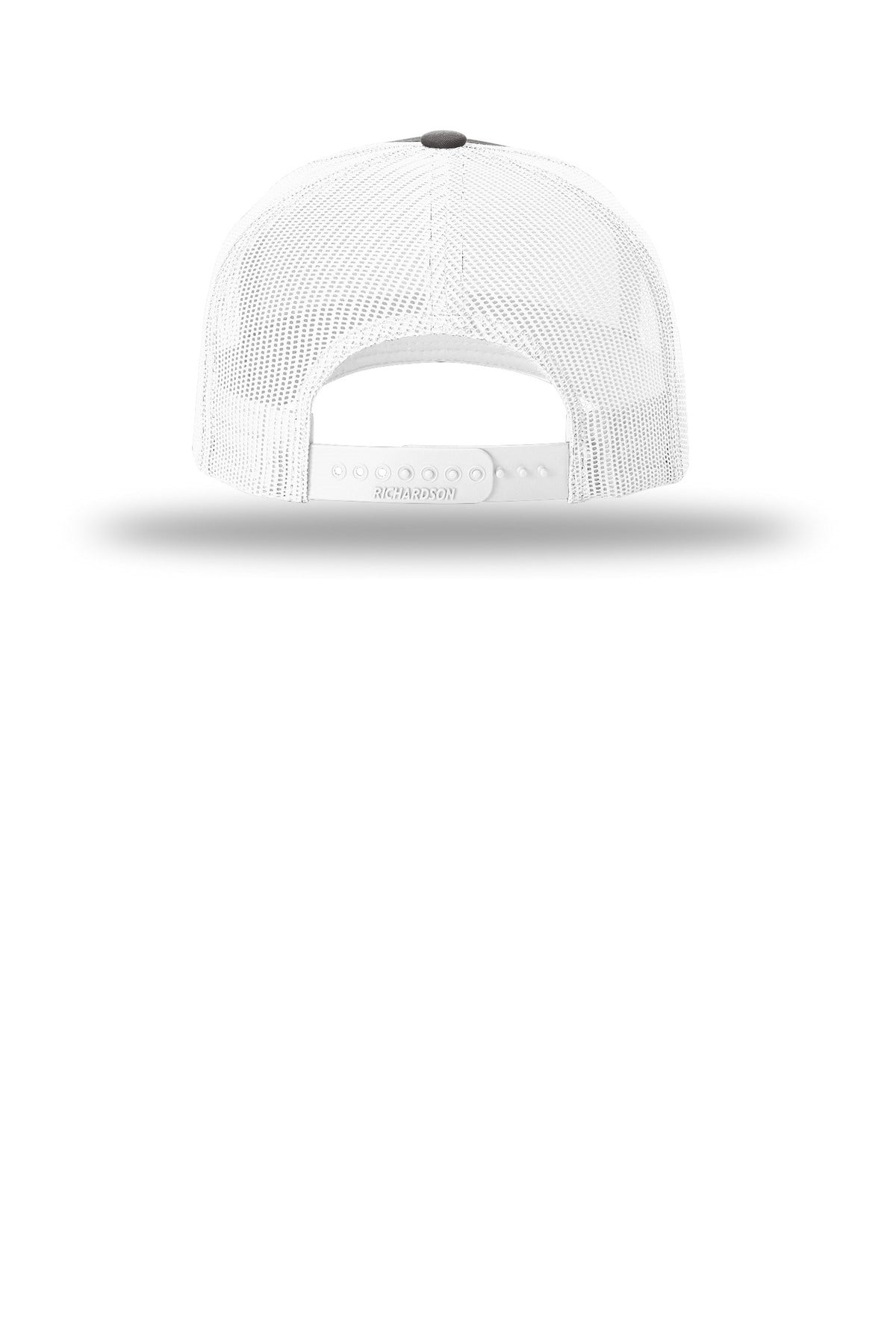 Richardson Five-Panel Trucker - Charcoal/ White - flat back