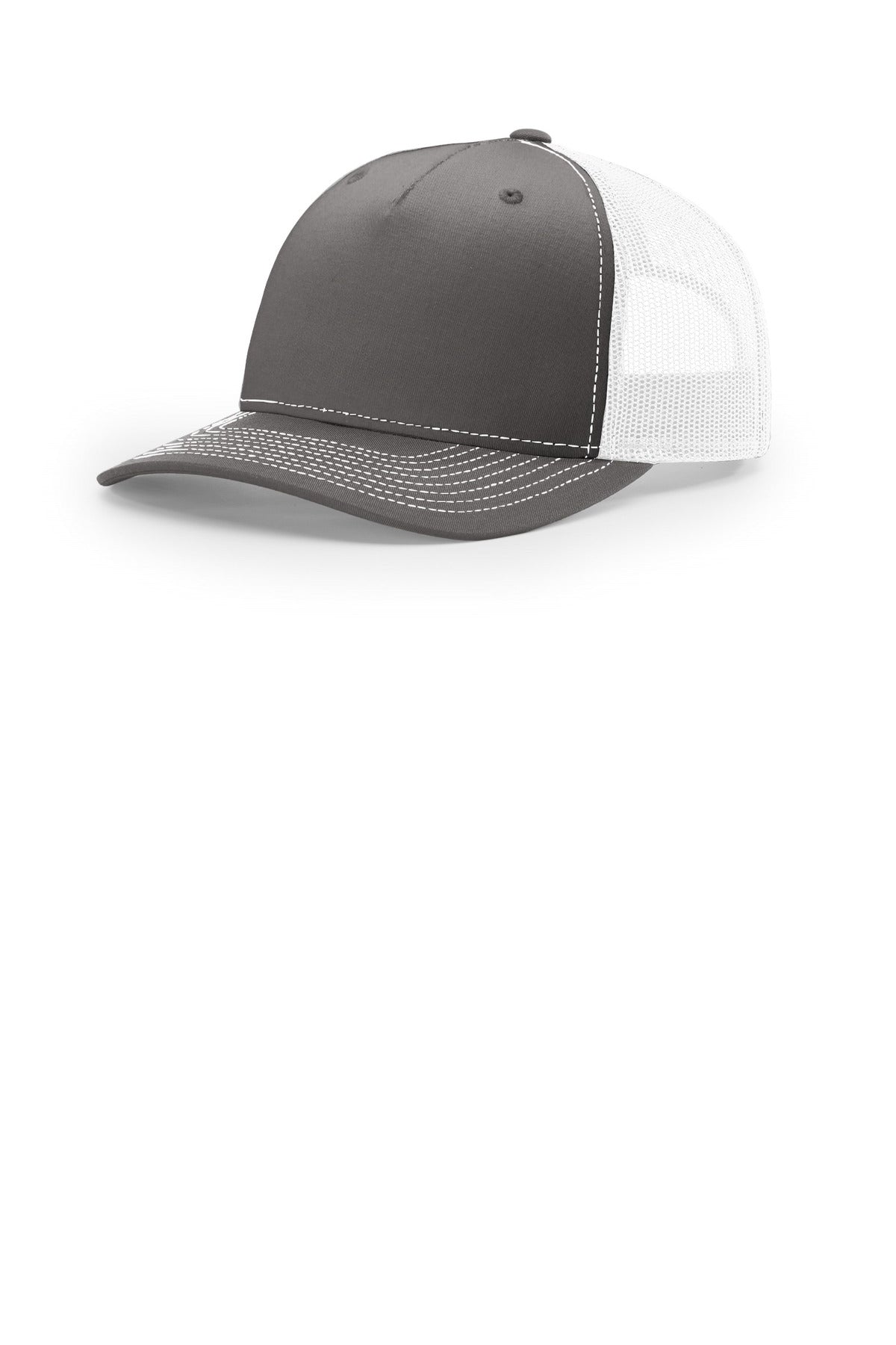 Richardson Five-Panel Trucker - Charcoal/ White - front