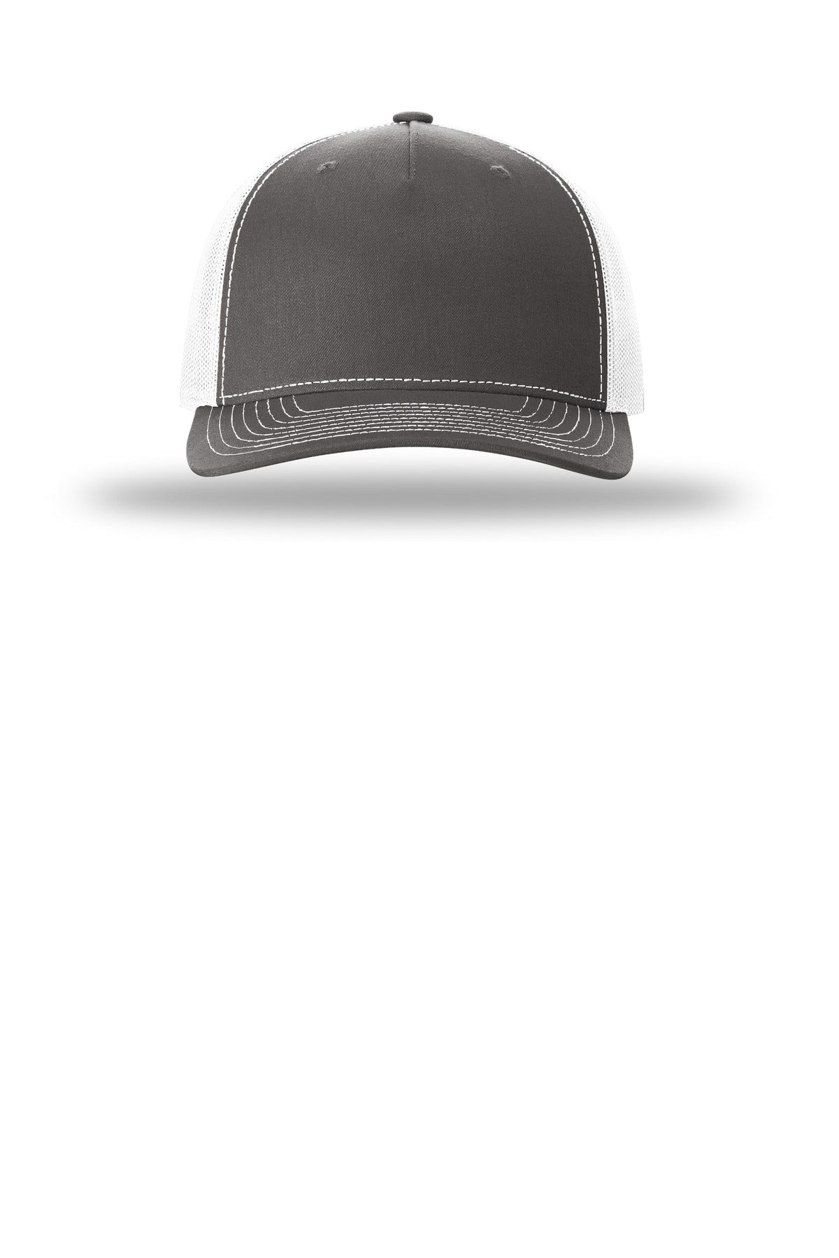 Richardson Five-Panel Trucker - Charcoal/ White - flat front