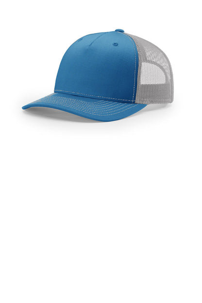 Richardson Five-Panel Trucker - Cobalt Blue/ Grey - front
