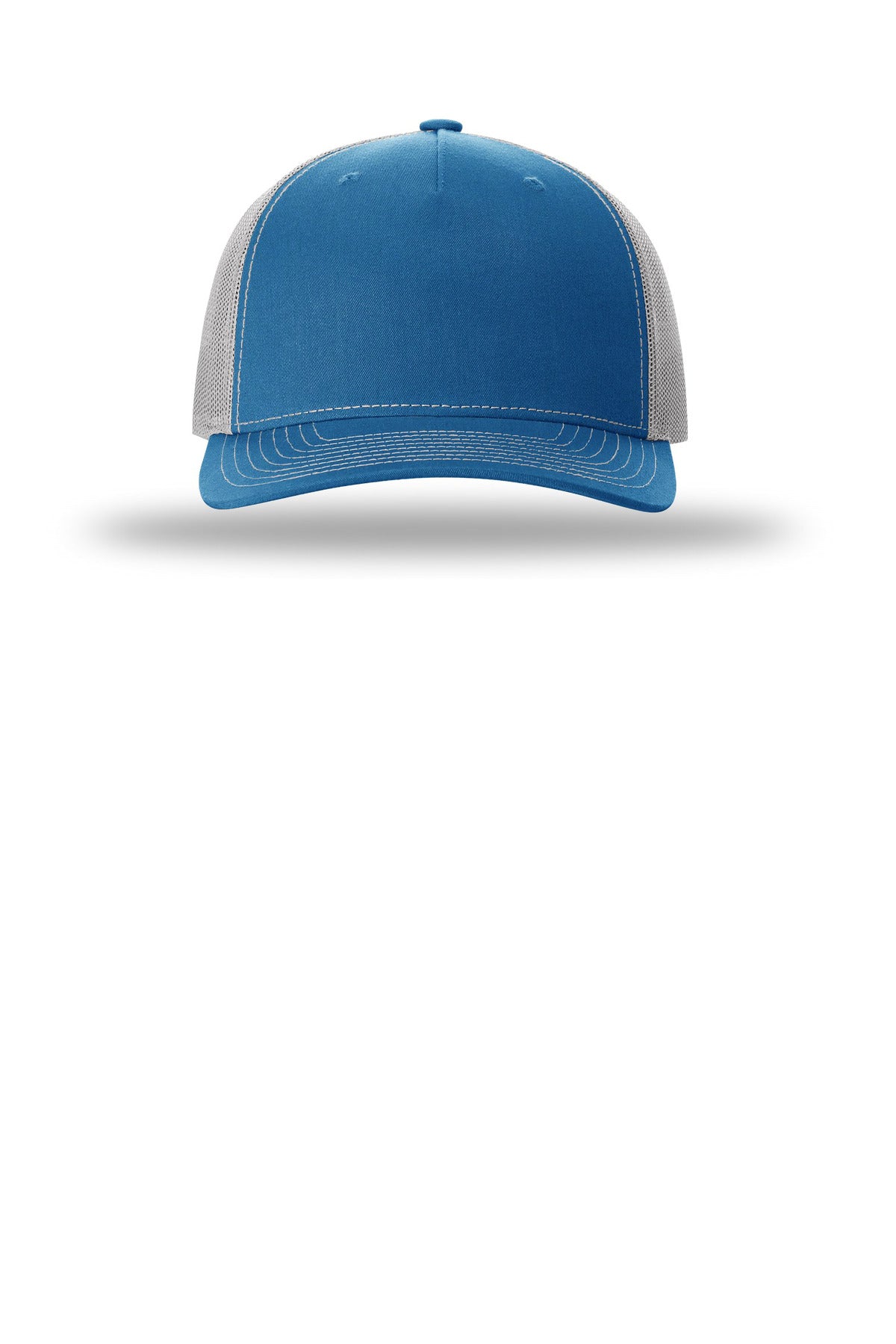 Richardson Five-Panel Trucker - Cobalt Blue/ Grey - flat front