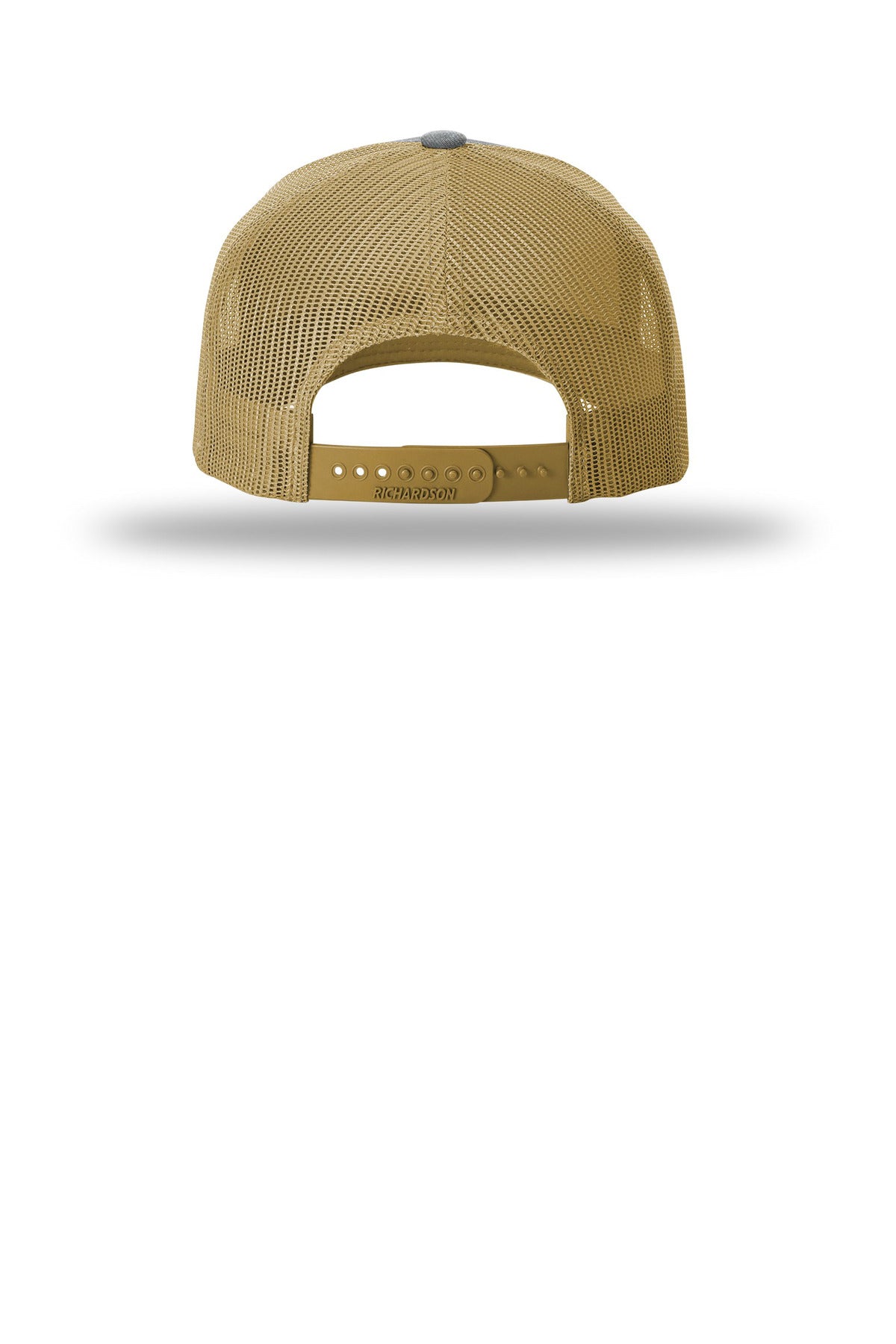 Richardson Five-Panel Trucker - Heather Grey/ Amber Gold - flat back