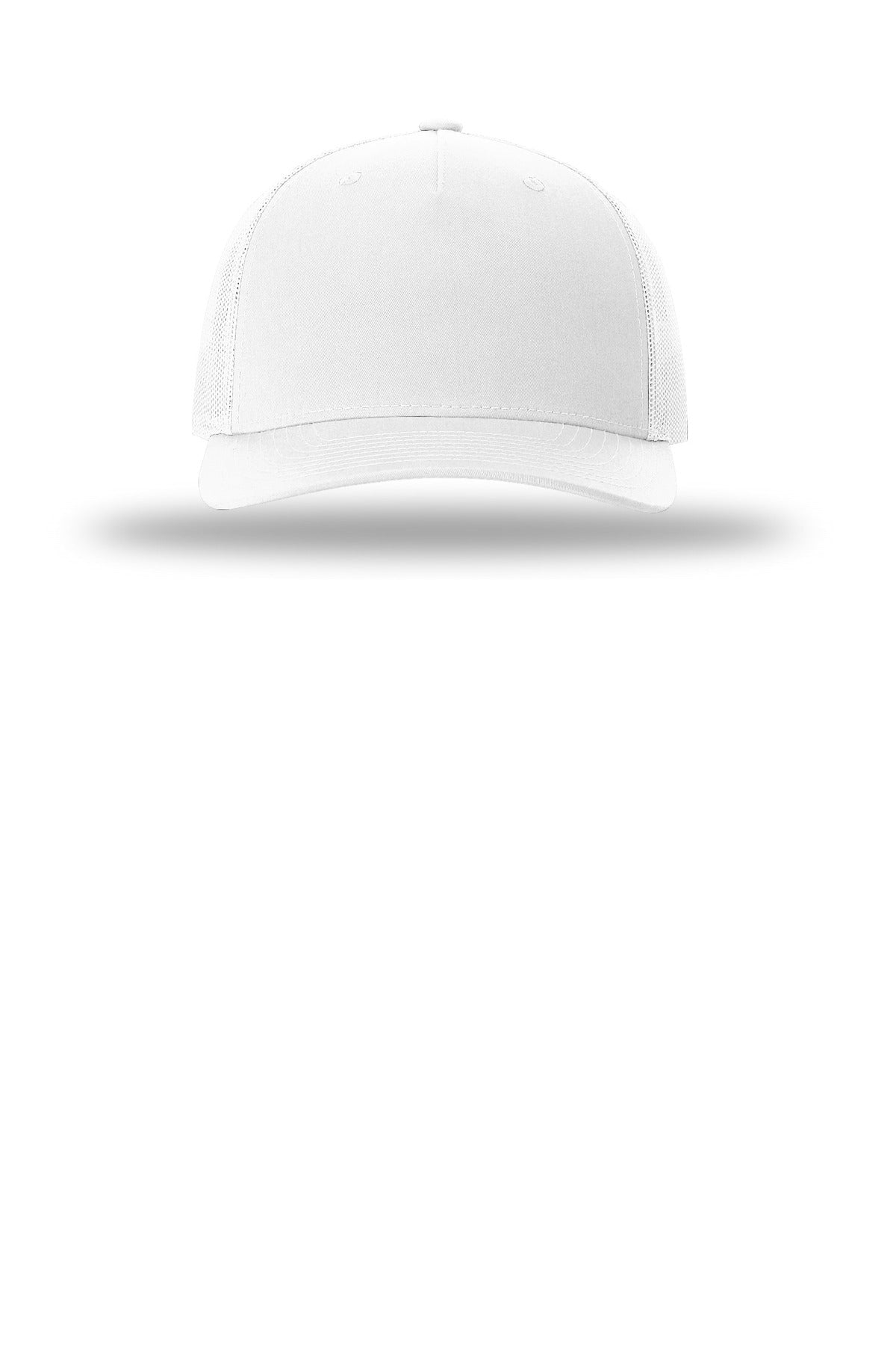 Richardson Five-Panel Trucker - White - flat front