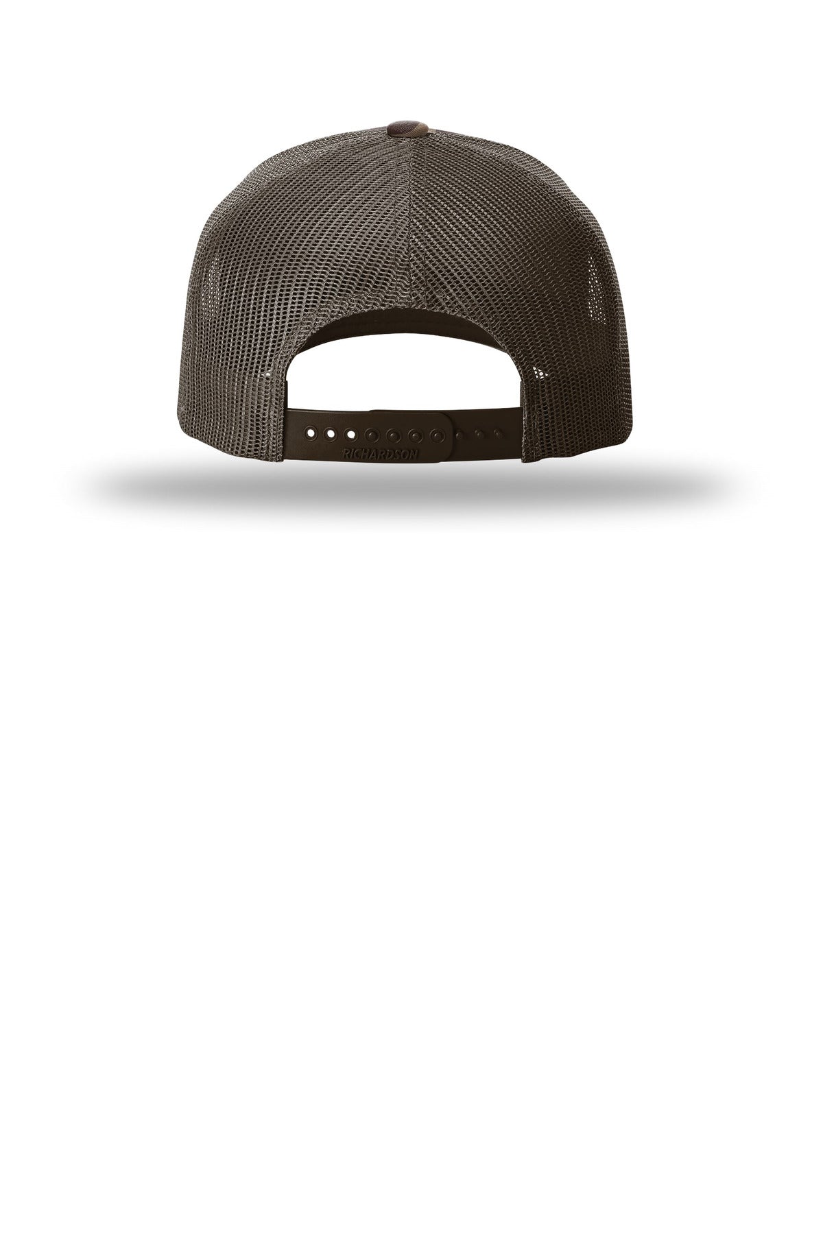 Richardson Printed Five-Panel Trucker - Bark Duck Camo/ Brown - flat back