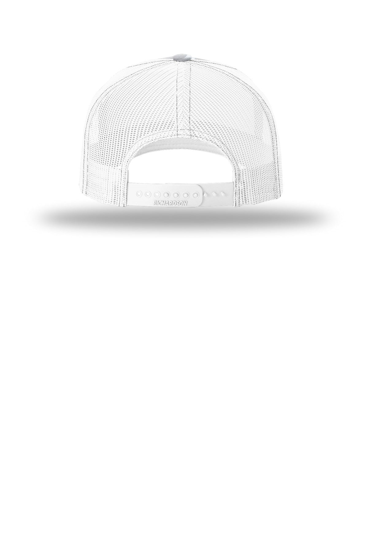 Richardson Printed Five-Panel Trucker - Blizzard Duck Camo/ White - flat back