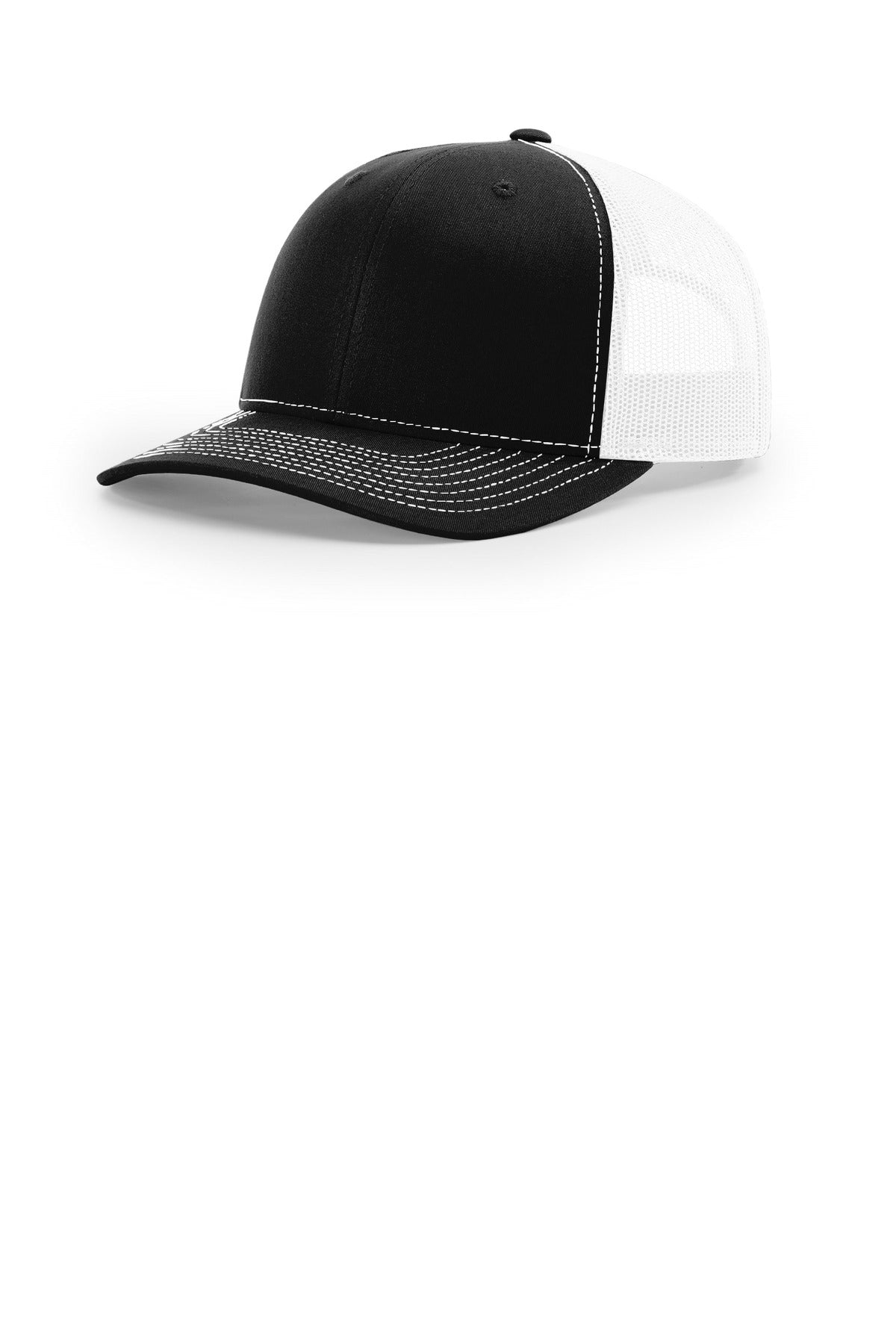 Richardson 112+ R-Flex Adjustable Trucker - Black/ White - front