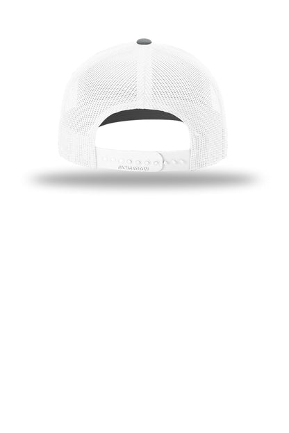 Richardson 112+ R-Flex Adjustable Trucker - Heather Grey/ White - flat back