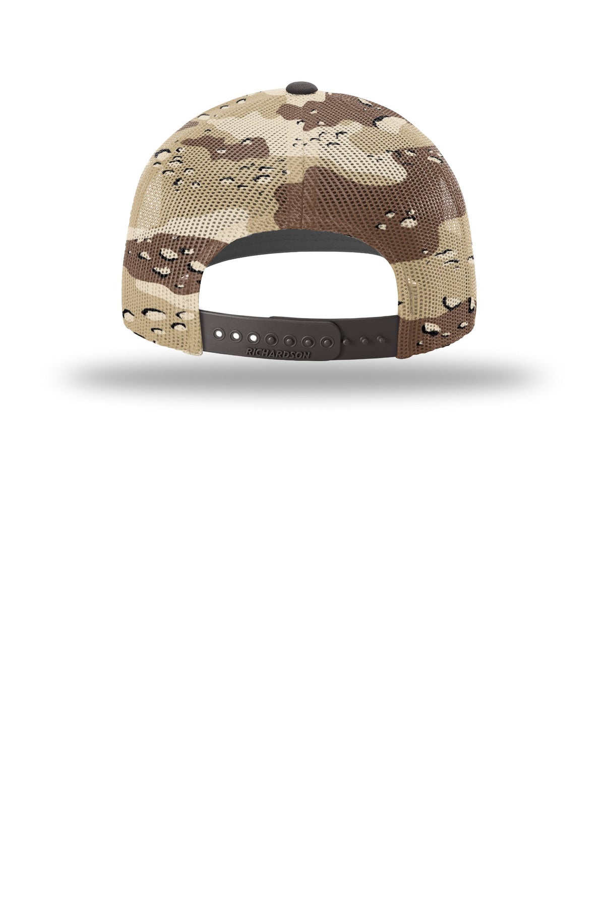Richardson Printed Mesh Trucker - Brown/ Desert Camo - flat back