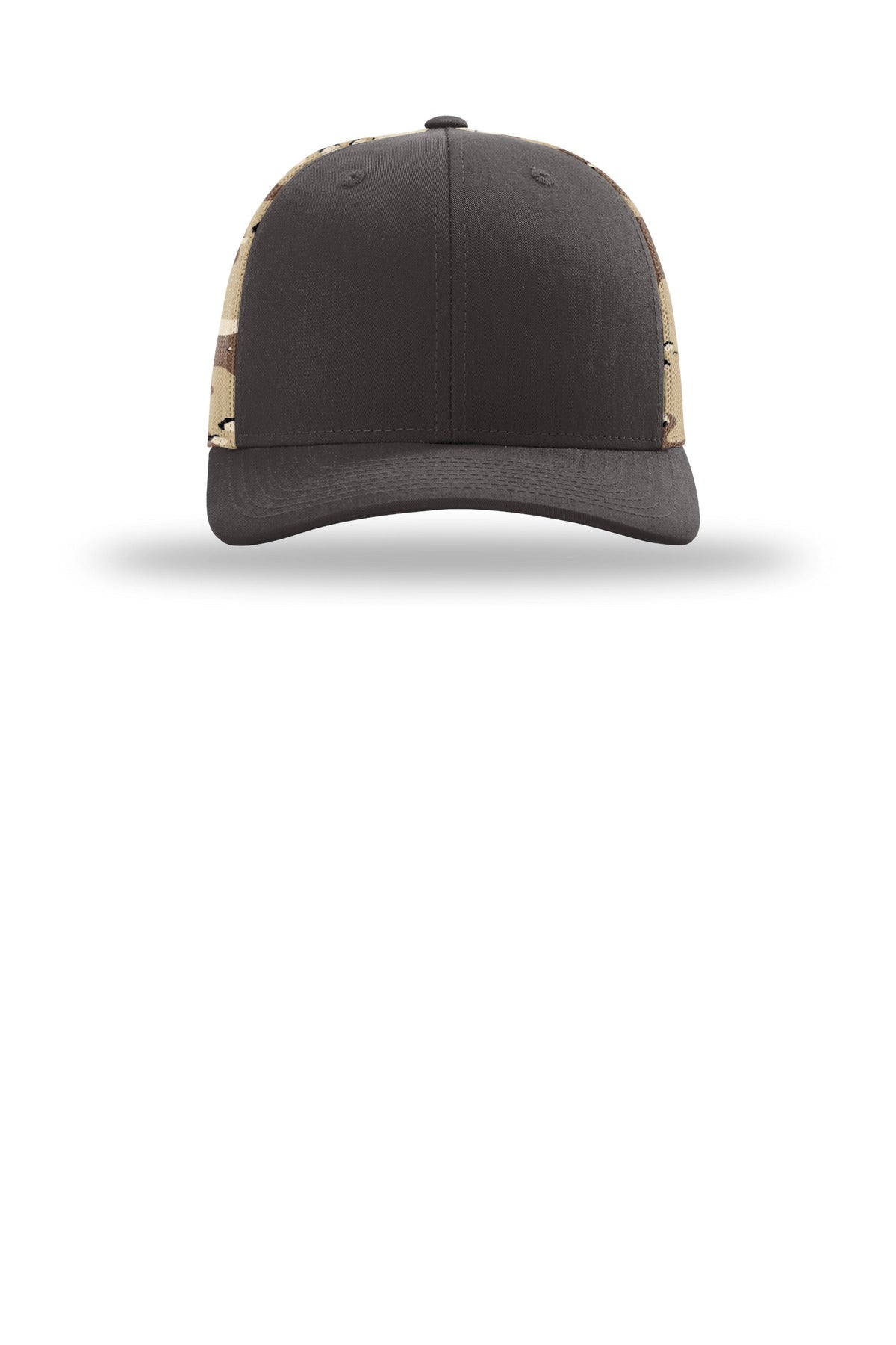 Richardson Printed Mesh Trucker - Brown/ Desert Camo - flat front
