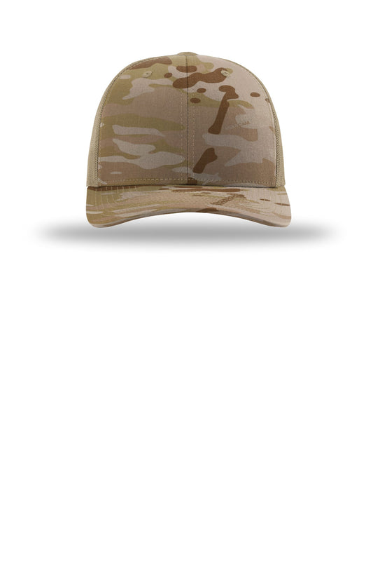 Richardson Printed Tactical Trucker - Multicam Arid/ Tan - flat front