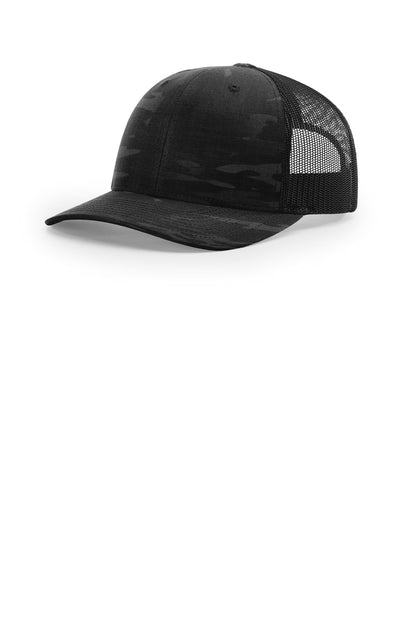 Richardson Printed Tactical Trucker - Multicam Black/ Black - front