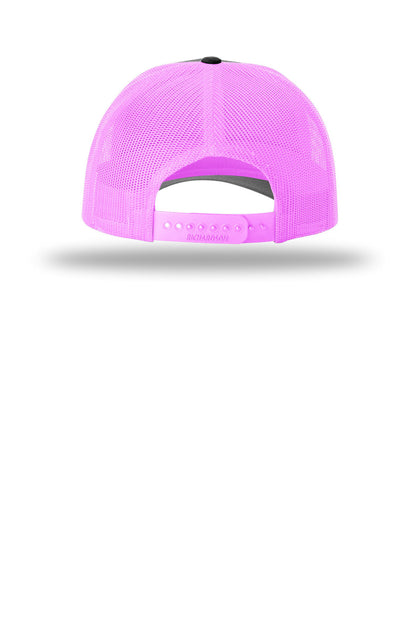 Richardson Low Pro Trucker - Black/ Neon Pink - back