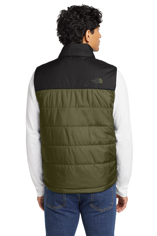 The North Face Everyday Insulated Vest in Burnt Olive Green, back on model